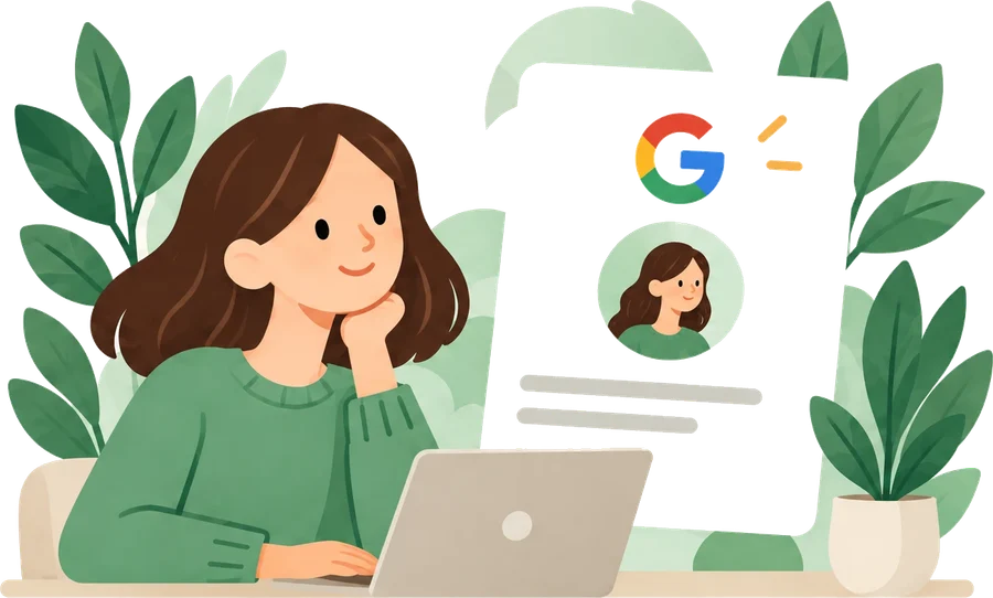 Persona iniciando sesión con su cuenta de Google